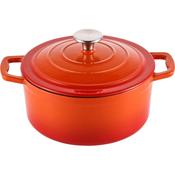 Orange Round Cast Iron Casserole Dish 20cm image