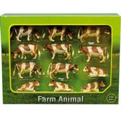 Kid's Globe 12 Pack Brown &amp; White Cows