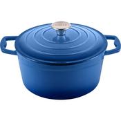 Blue Round Cast Iron Casserole Dish 25cm image