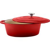 Red Oval Cast Iron Casserole Dish 30cm image