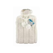 Hot Water Bottle C/W Faux Fur Cover Cream