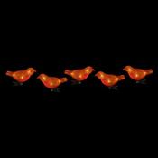 16cm 5 Piece Acrylic Robin With Clip &amp; 30 Warm White Leds