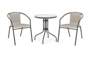 Bistro Set Rattan 2 Chairs Stackable &amp; Table image