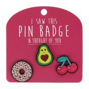 Pin Badge Avocado, Donut, Cherry image