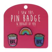 Pin Badge Rainbow &amp; Coffees