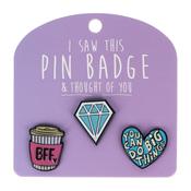 Pin Badge Diamond. BFF Coffee,