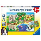 Ravensburger Animals In The Zoo 2 x 12 Piece Jigsaw Puzzle image