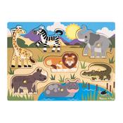 Melissa &amp; Doug Wooden Peg Puzzle Safari image