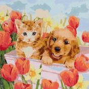 Sunshine in Tulip Field Paint by Numbers image