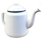 Enamel Tea Pot White 14cm image