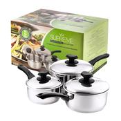 Supreme
3pc Stainless Steel Sauce Pan Set (16/18/20cm) image