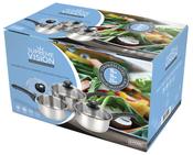 3pc Stainless Steel Saucepan Set 16/18/20cm