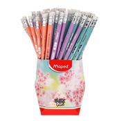 Maped Black Peps Ergo HB Pencil &amp; Eraser - Pastel 3 Colours image