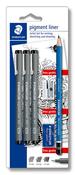 Staedtler Pigment Liner Set Pens 0.3 0.5 0.7mm &amp; 2B Pencil