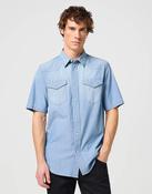Wrangler Short Sleeve Western Shirt In Light Stone image