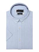 Remus Uomo Rome Tapered Fit Short-Sleeve Casual Shirt - Sky Blue image