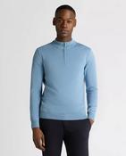 Remus Uomo Sky Blue Long Sleeve Half Zip Sweater