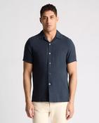 Remus Uomo Dark Blue Tapered Short Sleeve Casual Shirt image