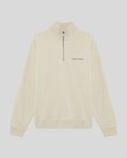 Lyle &amp;amp; Scott Heavyweight Script 1/4 Zip Sweatshirt - Ice Cream Marl