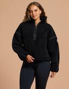 Gym+Coffee Industry Fleece Half Zip in Deep Black image