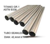 Cafè Racer Tubo titanio seamleSs D. 42,4mm X 1mm L.1000mm Titanio seamless Gr.1 TUBE AISI Tig L.100cm D.42,4mm x 1mm Tubo titanio seamless D. 42,4mm X 1mm L.1000mm