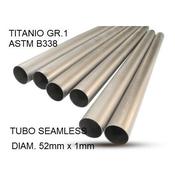 Cafè Racer Tubo titanio seamleSs D. 52mm X 1mm L.1000mm Titanio seamless Gr.1 TUBE AISI Tig L.100cm D.52mm x 1mm Tubo titanio seamless D. 52mm X 1mm L.1000mm