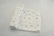 Muslin Swaddle Blanket Organic Cotton (White &amp;amp; Black Pattern) image