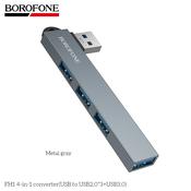 BOROFONE FH1 4-in-1 USB Converter(USB to USB2.0*3+USB3.0)