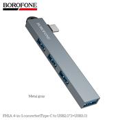 BOROFONE FH1A 4-in-1 USB Converter((Type-C to USB2.0*3+USB3.0)