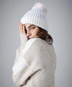 Shimmer pom pom beanie image