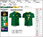 Ireland Australia half and half rugby jersey