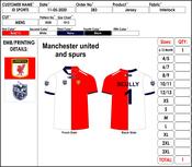 Manchester United and Tottenham Hotspur F.C. half &amp; half kids jersey