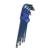 10 PC Coloured Extra Long Metric Ball End Hex Key Set - 1646