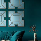 LYSHIA SQUARE DECORATIVE MIRROR WITH GOLD FOIL DET image