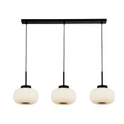 Lumina Bar Pendant - Black Metal &amp; Opal Ribbed Glass
