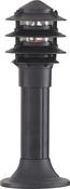 Bollards Outdoor Post - Black Metal &amp; Clear Glass