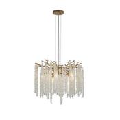 Lux &amp; Belle 5LT Pendant-Matt Gold Metal &amp; Clear Crystal
