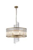 Lara 6Lt Pendant, Gold metal with clear glass rods image