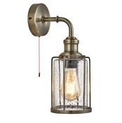 Pipes Wall Light - Antique Brass Metal &amp; Seeded Glass image