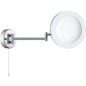Magnifying Bathroom Mirror - Chrome Metal &amp; Mirror image
