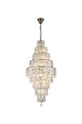 Empire 13Lt Chandelier - Antique Brass&amp; Clear Glass image