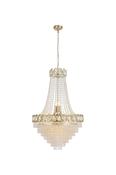 Louis Phillipe 11Lt Pendent Lamp, Satin Brass with Clear cry image