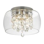 Curva Bathroom Flush - Chrome Metal &amp; Crystal Glass