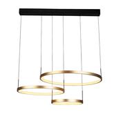 Grace 3 Ring Pendant - Black &amp; Gold Metal