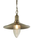 Fisherman 1lt Pendant Antique Brass and Seeded Glass image
