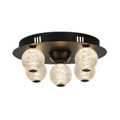 Asteroid LED Flush, Black Metal with Clear Acrylic Balls image