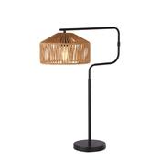 Black Metal &amp; Natural Jute Lamp
