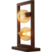 Oblong Table Lamp - Rustic Brown Metal image
