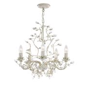 Alamandite Pendant - Cream &amp; Gold Metal &amp; Glass Drops