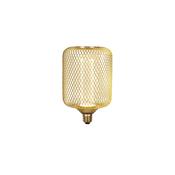 Wire Mesh Effect Drum Lamp - Gold Metal